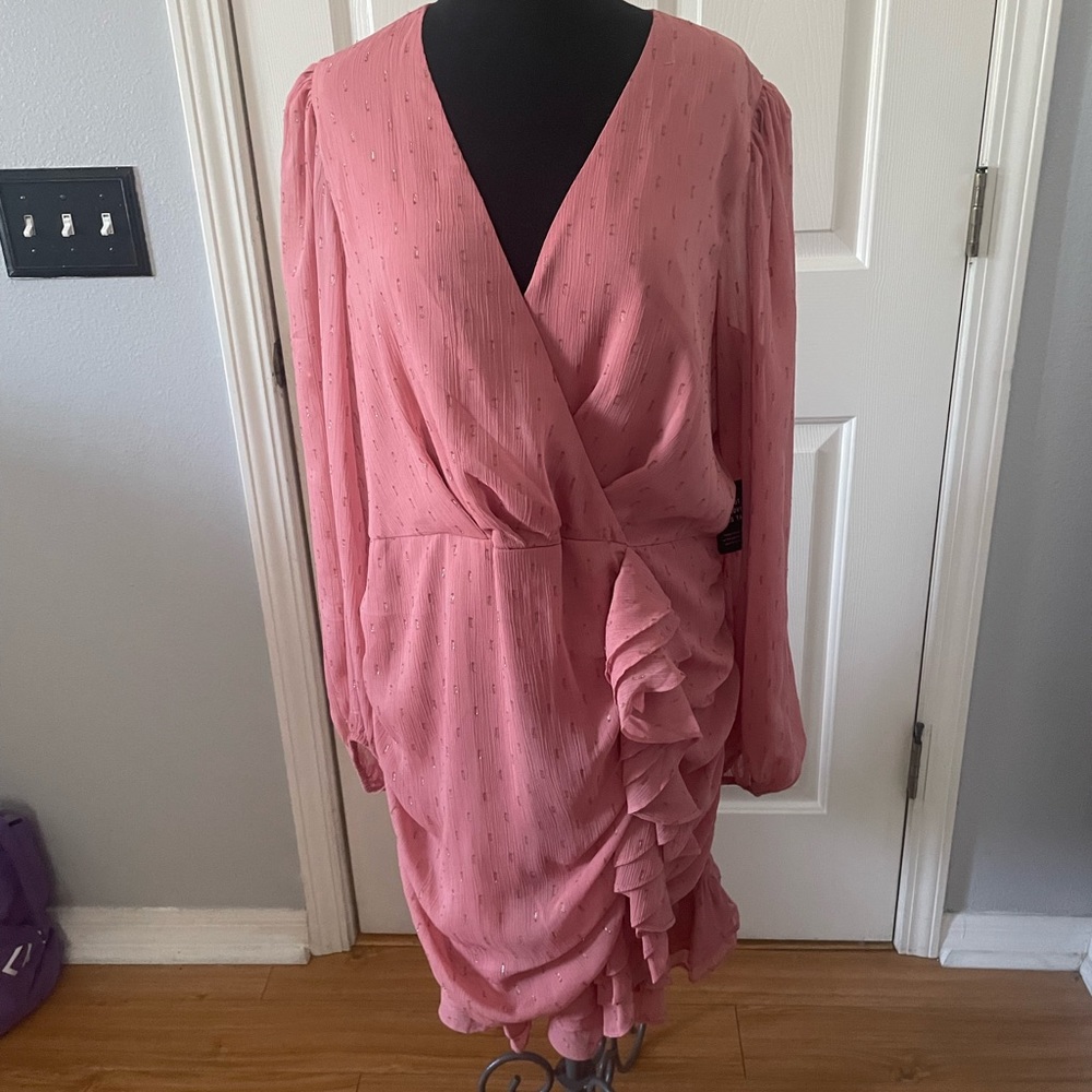 COPY - Express Pink  Ruffle Frilly Mini Dress Size XL Summer  Wedding